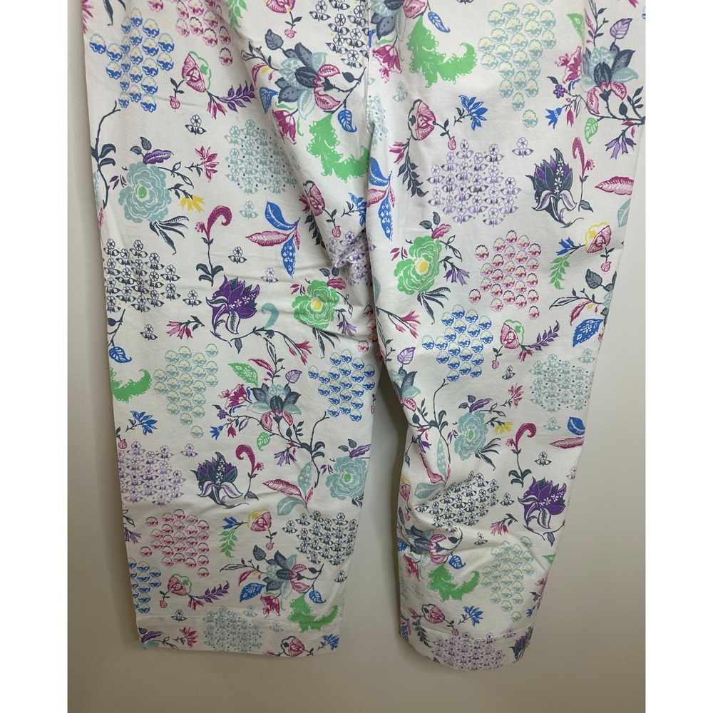 Talbots Straight Crop Pants in Whimsical Jacobean Floral Print Size 16 Summer - Picture 9 of 14